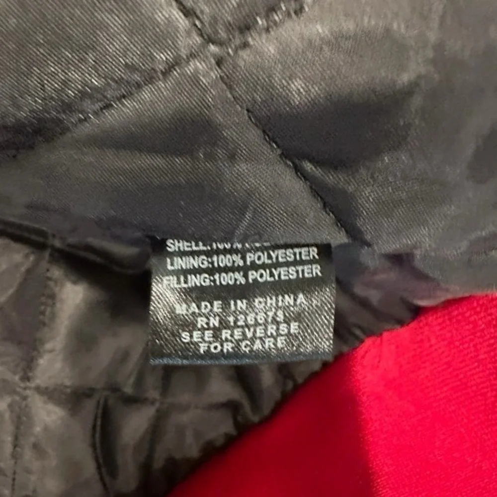 Atlanta Falcons Jacket Mens Small Black Red Satin Varsity Bomber Coat Retro NFL - Picture 3 of 7